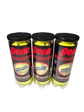 Set of 3 Penn Championship SEALED 3-Pack Extra-Duty Tennis Balls For Hard Courts